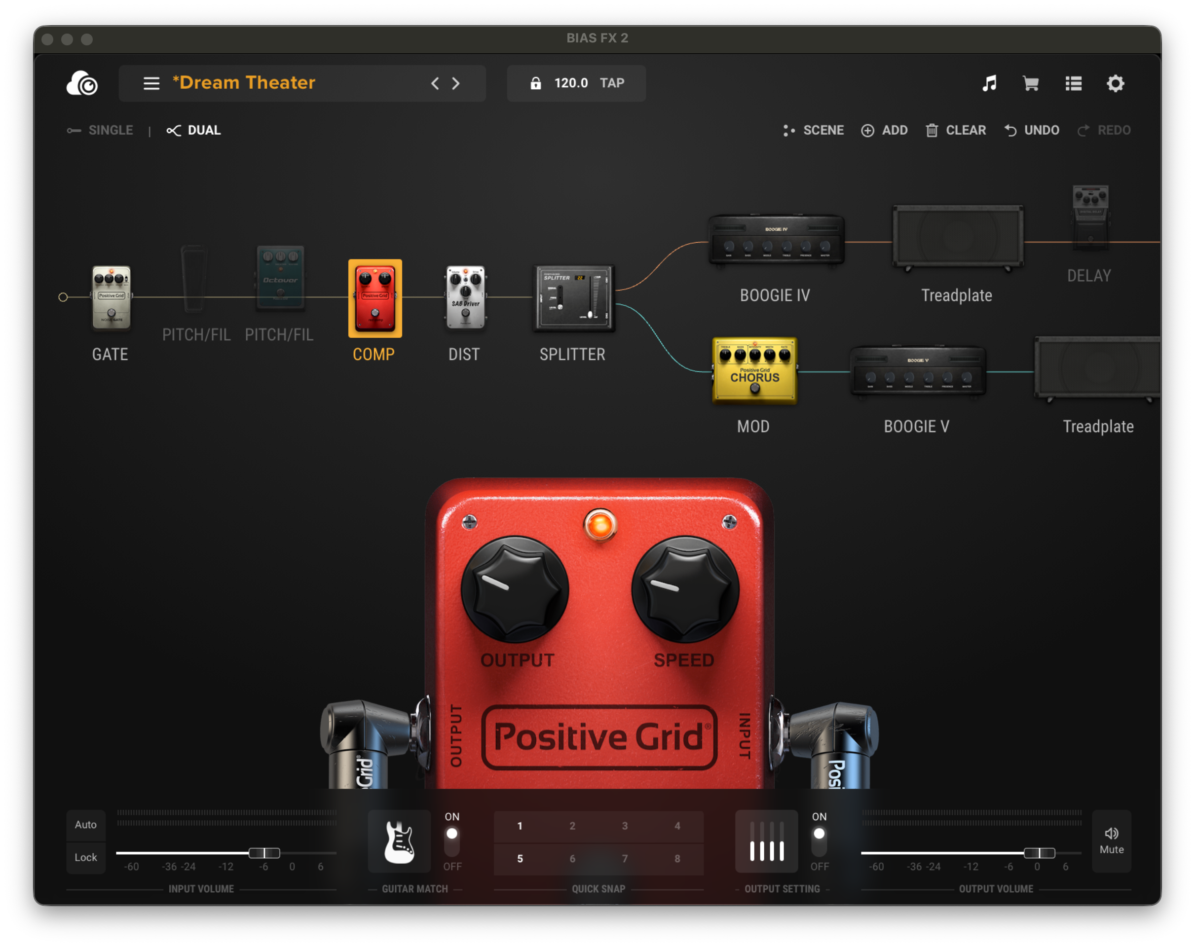BIAS FX 2 showing the Dream Theater preset