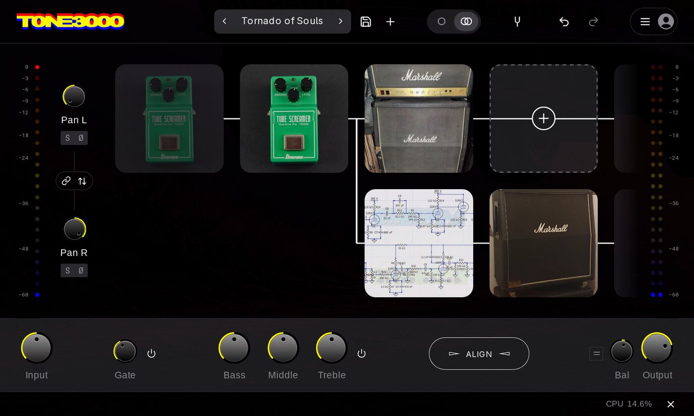 TONE3000 showing the Tornado of Souls preset