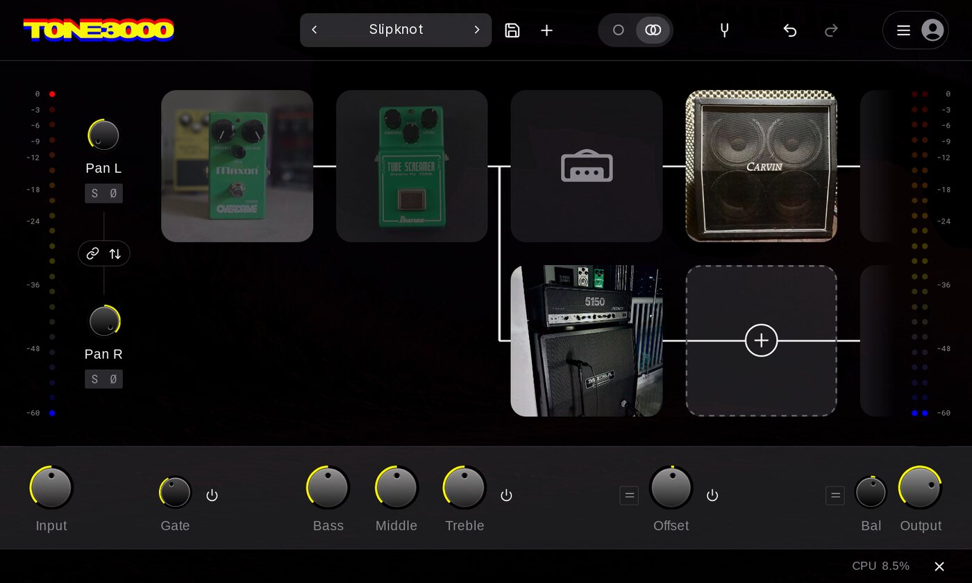 TONE3000 showing the Slipknot preset