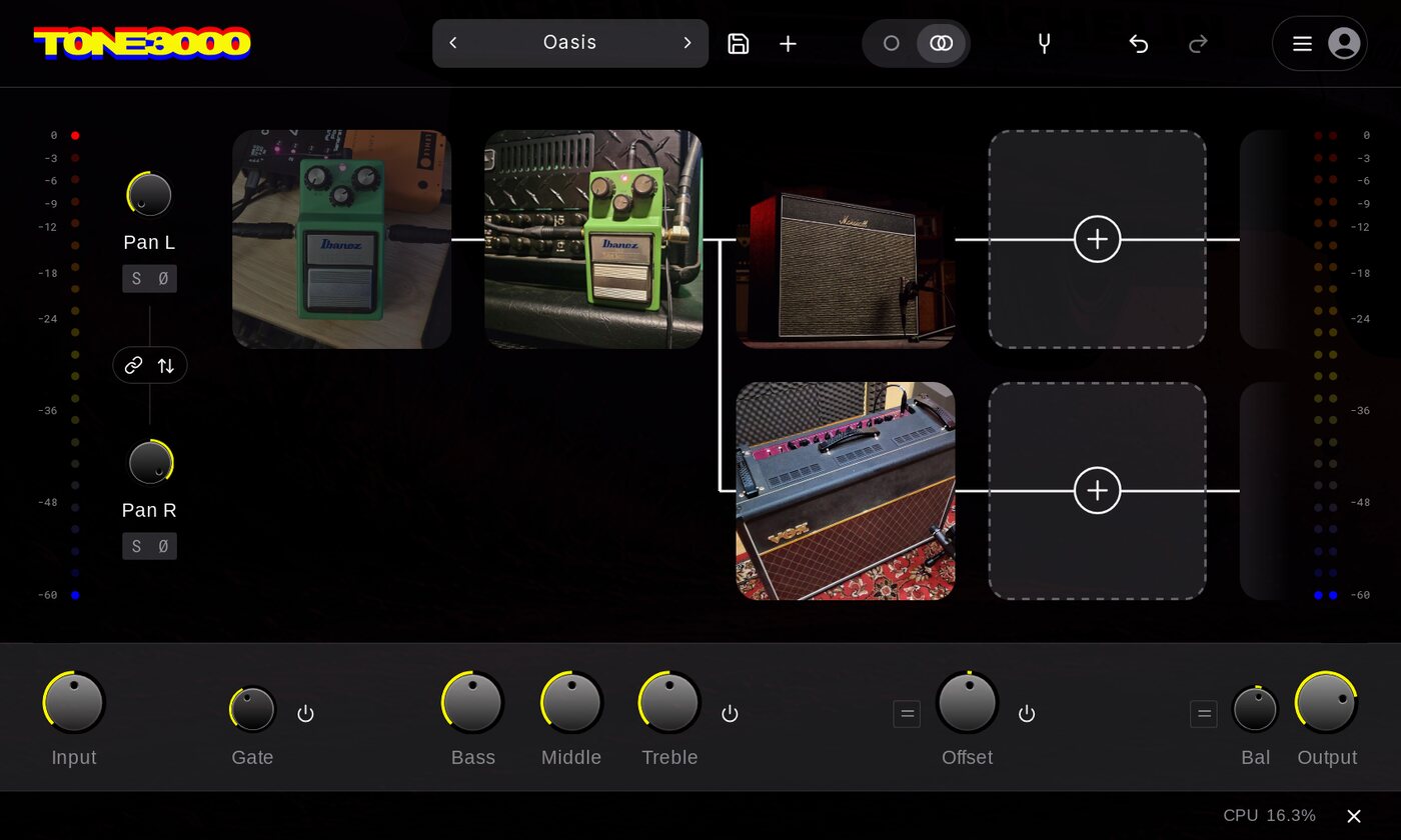TONE3000 showing the Oasis preset