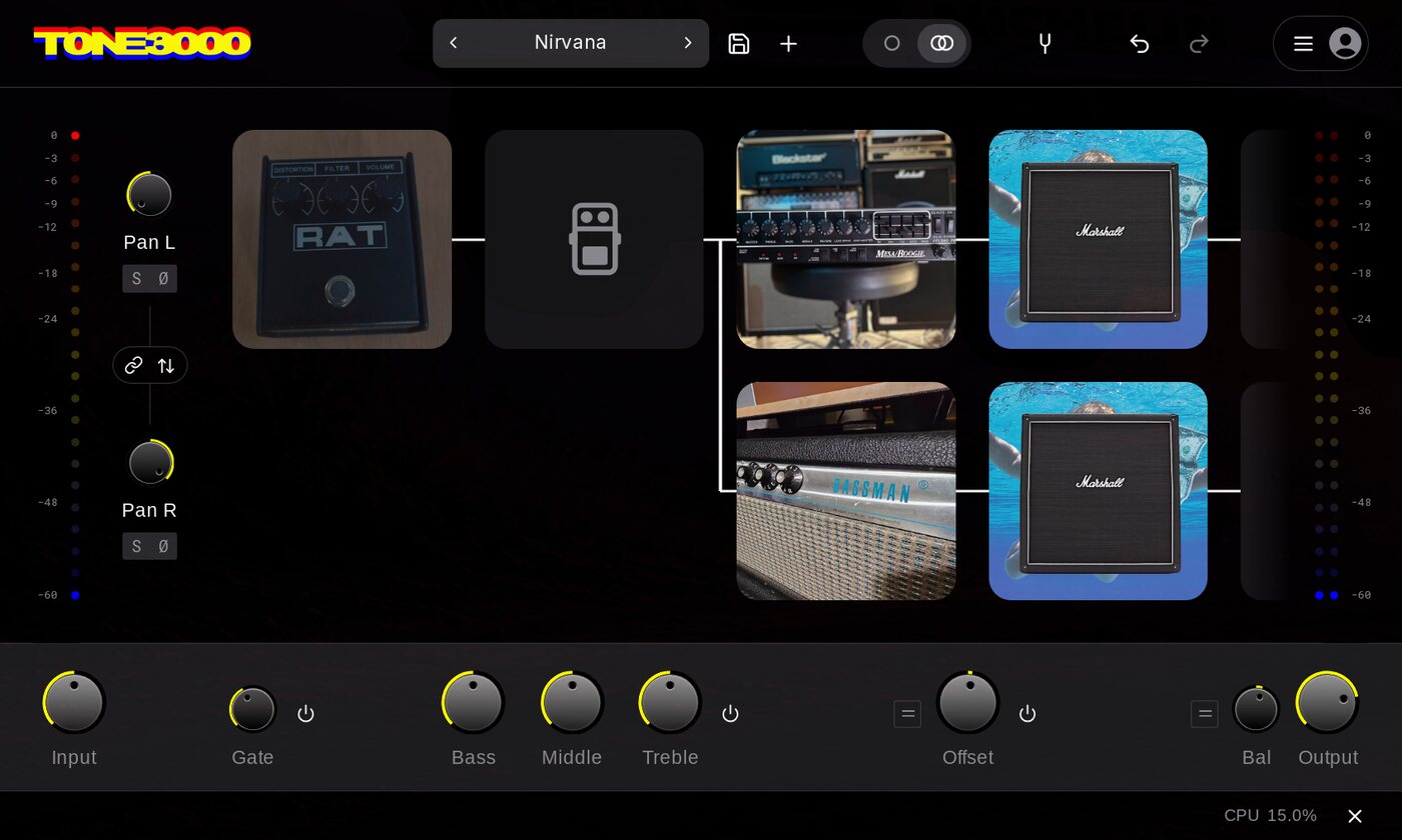 TONE3000 showing the Nirvana preset