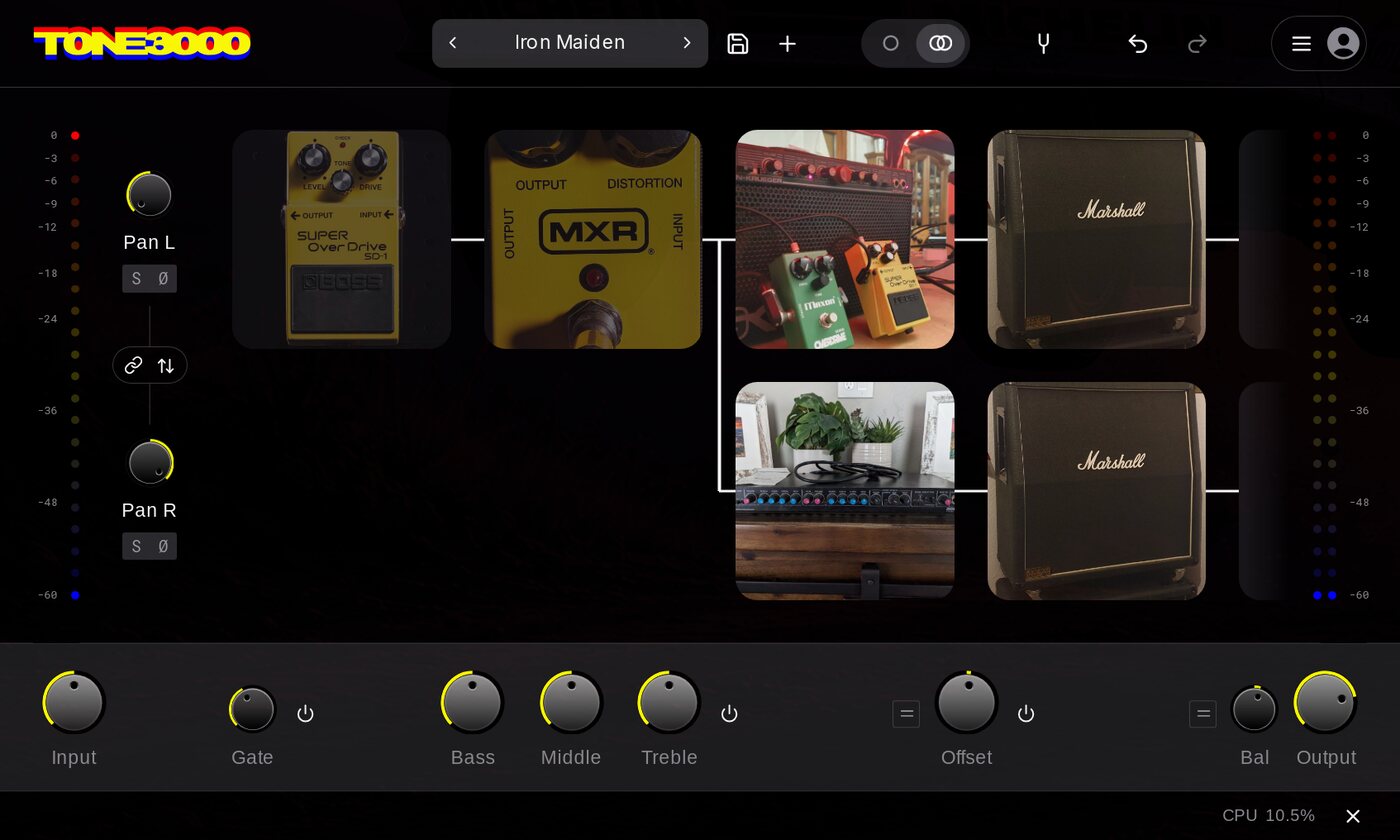 TONE3000 showing the Iron Maiden preset