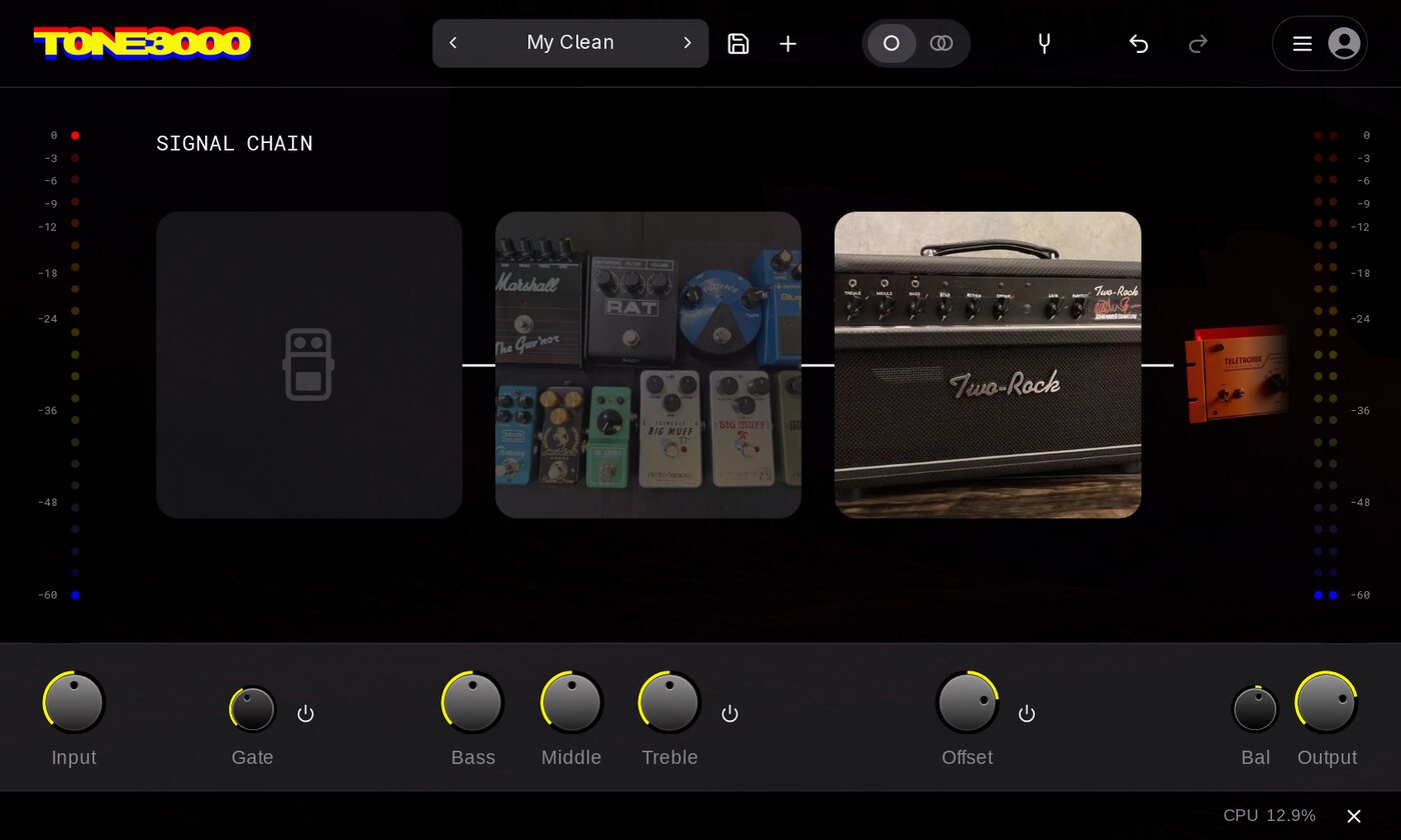 TONE3000 showing the My Clean preset