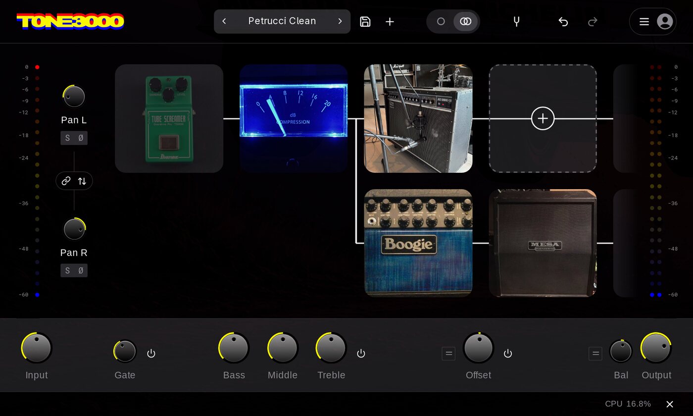 TONE3000 showing the Petrucci Clean preset