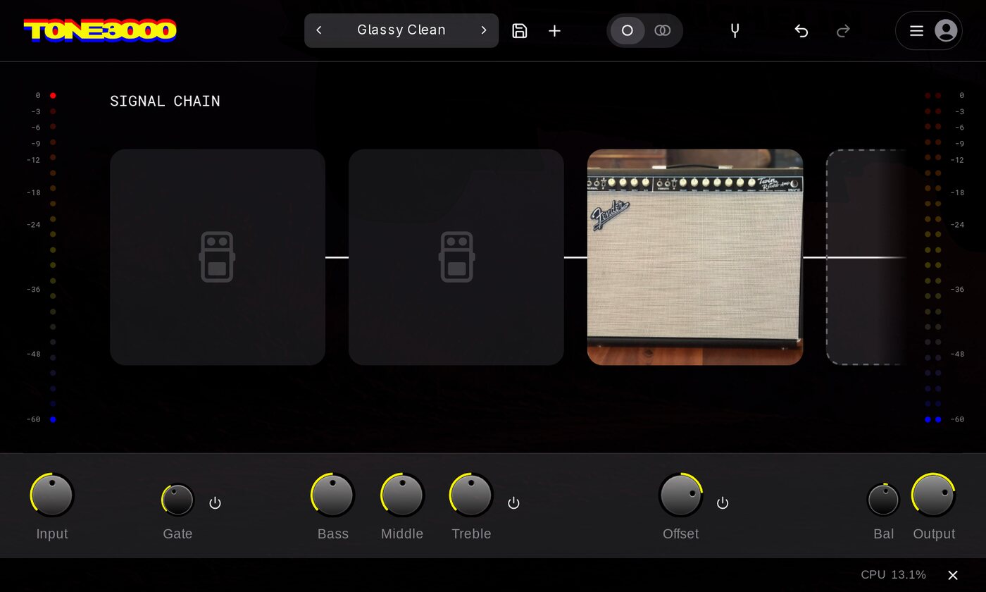 TONE3000 showing the Glassy Clean preset